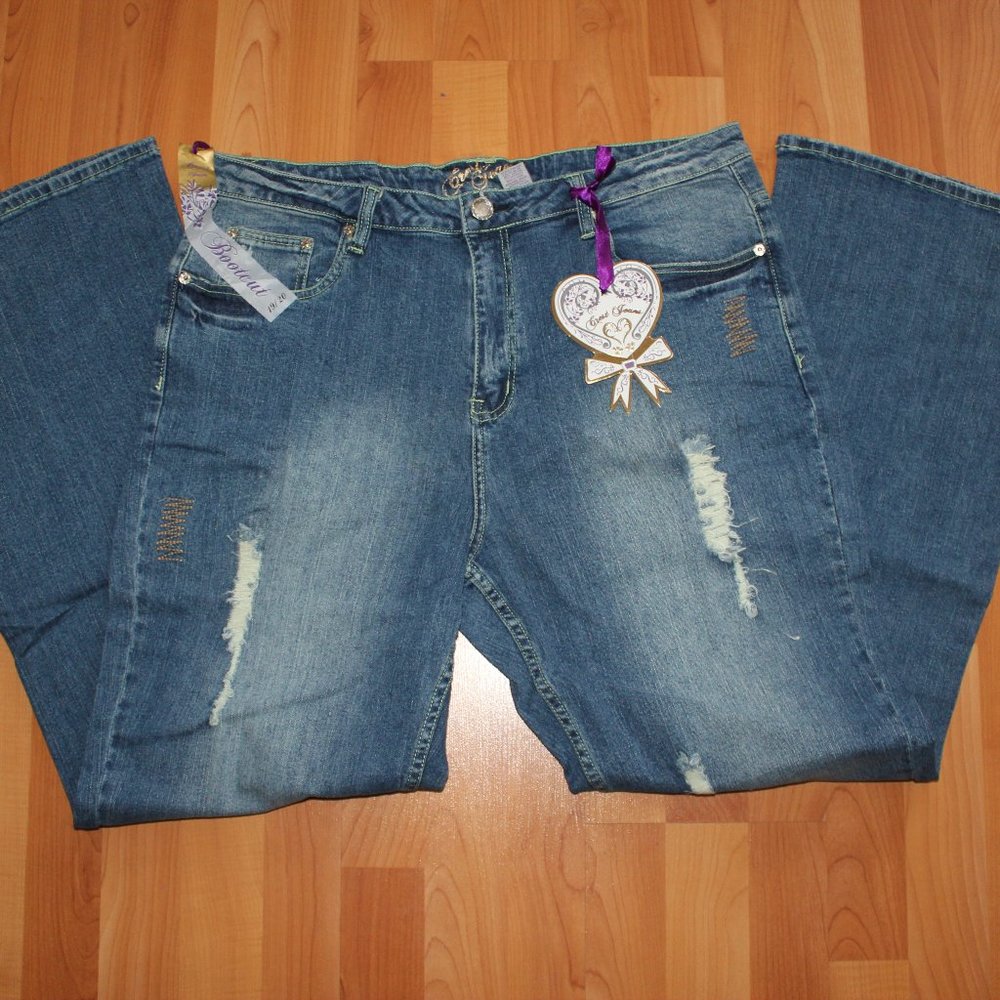 Crest Jeans Plus Sz 19/20 Distressed Bootcut Jeans